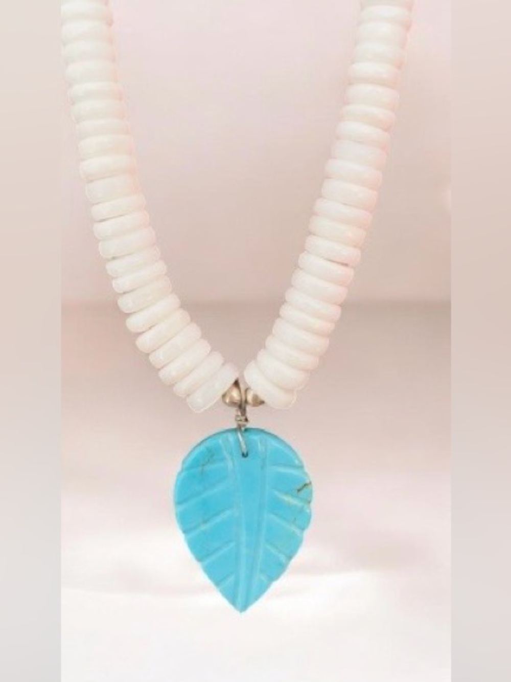Native American Shell Disc and Turquoise Necklace - Picture 15 of 15